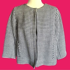 Talbots - Navy Blue & White- lined Lady Jacket‎